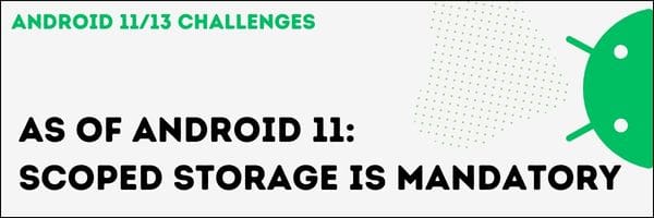 As of Android 11, scoped storage is mandatory