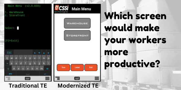 Telnet modernization side-by-side comparison graphic