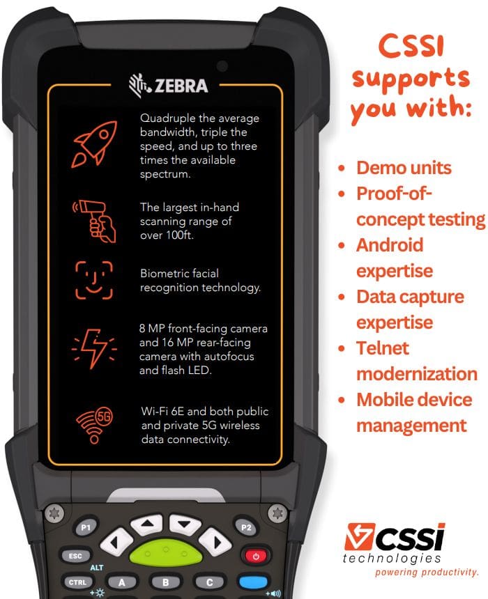 Zebra MC9400 power and CSSI support