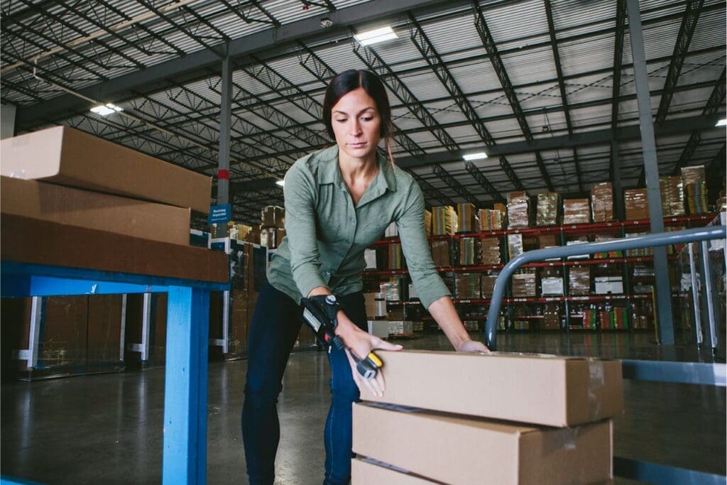 wearable scanner in warehouse