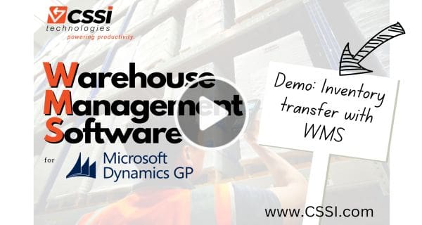bin transfers - WMS for GP demo