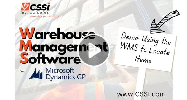 locating items - WMS for GP demo