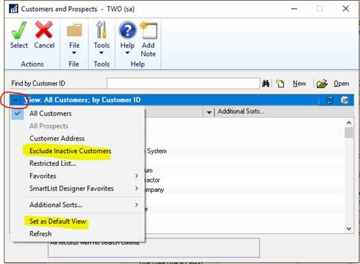 exclude inactive customers